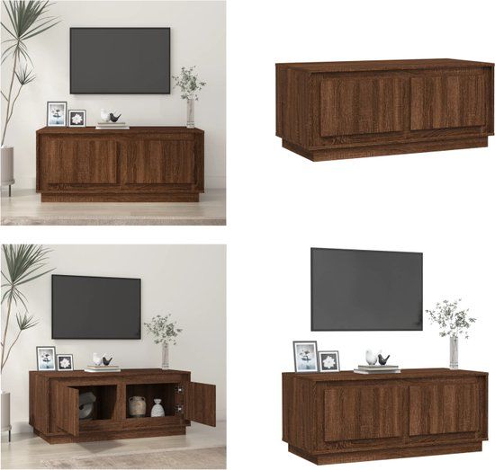 vidaXL Salontafel 102x50x44 cm Bewerkt Hout Bruin Eikenkleur