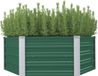 vidaXL Verhoogde Plantenbak 129x129x45 cm Gegalvaniseerd Staal Groen
