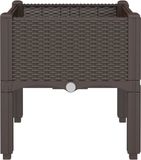 vidaXL Plantenbak met poten 40x40x42 cm polypropeen bruin