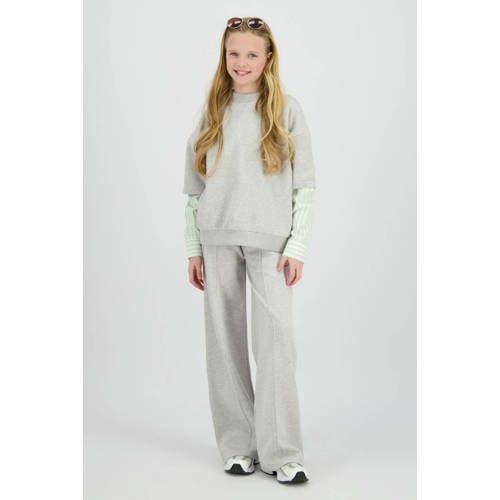 Raizzed wide leg joggingbroek grijs melange