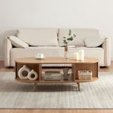 en.casa Salontafel Nordkapp ovaal 120x55x40 cm houtkleurig