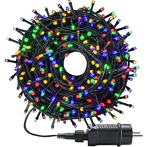 MOLVCE LED Lichtslingers Buiten en Binnen RGB Kerstverlichting String Lights met 8 Lichtstanden + Timer + Geheugenfunctie, Waterdicht voor Kerstboom, Feest, Bruiloft, Balkon, 20m, 200LEDs