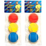 Summer Play Tennisballen - 9x st - gekleurd - 7 cm - soft foam - Softballen - speelgoed ballen