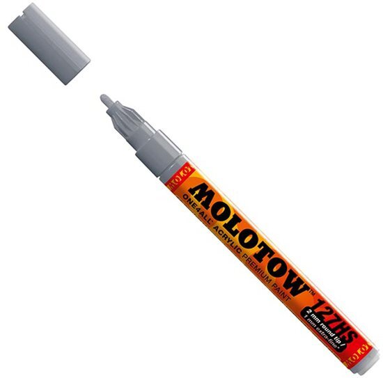 Molotow ONE4ALL 2mm Acryl Marker - Grijs - Geschikt voor vele oppervlaktes zoals canvas hout steen keramiek plastic glas papier leer..