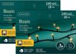 Lumineo Kerstverlichting - 2x - 240 leds - klassiek warm wit - 1800 cm - zwart snoer - timer en dimmer