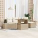 vidaXL Tuin Eettafel Set met kussen 6 pcs Beige en Crème