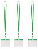 Merkloos Badgehouders - 30x - groen - 11,2 x 58 cm - kunststof/plastic - keycord - naamkaarthouders - beurs