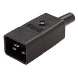 PremiumCord Netaansluiting 230 V stekker 16 A, IEC C20, IEC60320, kleur zwart