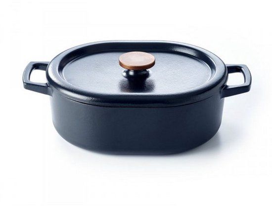 Alva Braadpan - Dutch Oven - Ovaal - Nori - 31 x 21 cm - Zwart