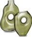 Mica Decorations Bloemenvazen Jay - 2-delig - groen transparant glas