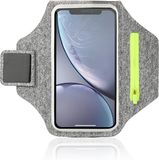 Coverzs Telefoonhouder voor hardlopen Hardloopband - Ruimte voor sleutels en pasjes - Universele sportarbarmband voor hardlopen (wit/grijs)
