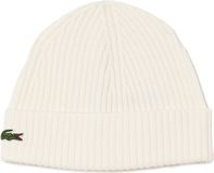 Lacoste muts wol - unisex gebreide muts - offwhite