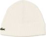 Lacoste muts wol - unisex gebreide muts - offwhite