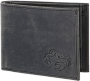 oxmox Leren portemonnee Leather RFID Protect Pocketbörse Crab 2.0 Embossed Vintage Black zwart