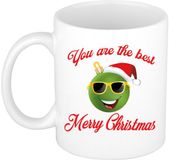 Bellatio Decorations Mug de Noël - The Best - smile - vert - 300 ml - céramique - Merry Christmas - collègue
