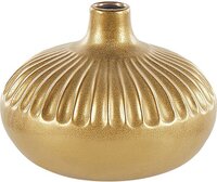 Beliani Decoratieve keramische vaas Accent gedroogde bloemen Glamour stijl 20 cm goud Cercei