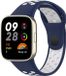 By Qubix Qubix Siliconen sportband - Donkerblauw met wit - Geschikt voor Xiaomi Redmi Watch 3