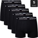 MONTCHO Boxershort Heren - 5 Pack - Zwart - Katoen - Maat XL