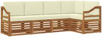 vidaXL - Bank loungeset - 5 zitplaatsen - Natuurlijk en crème - Polyester