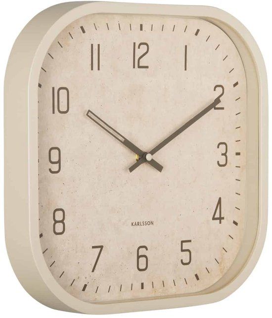 Karlsson Wandklok Elemental Cuadrado - Gebroken wit - Ø30cm