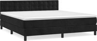 vidaXL Boxspringbed met matras, fluweel, zwart, 180x200 cm