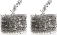 Decoris Kerstslinger - 2 stuks - zilver - 700 cm