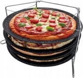 KINGHOFF Pizza Pizzarek - 5-delige set voor 4 pizza's - Ø 32,3 cm - Zwart