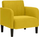 vidaXL Fauteuil met armleuningen, geel, 54 cm, fluweel