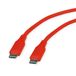 ROLINE USB 2.0-kabel, type C-C, M/M, Silicone, 60W, rood, 1 m