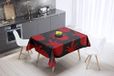 Bonamaison Tafelkleed, Anti-Mold, Sneldrogend, Waterdicht, 100% Polyester Tafellaken, rood Zwart, 140 x 140 Cm