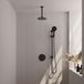 Brauer Black Edition Thermostatische Regendoucheset Inbouw - Hoofddouche 20 cm - 3 Weg - Handdouche Rond 3 Standen - Doucheslang - Geintegreerde Glijstang - Mat Zwart