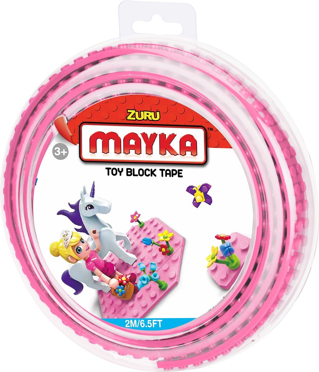 ZURU Mayka bouwblokjes tape roze - 2 meter / 2 studs