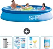 Intex Easy Set Zwembad - Rond - 366 x 76 cm - Blauw - Inclusief Pomp, Filters, Teststrips & Chloor