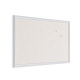 U Brands Boerderij linnen prikbord, 76x51 cm, wit houten frame met drukknoppen