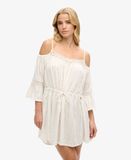 Superdry Robe Courte à épaules Dénudées Blanc Taille : 40