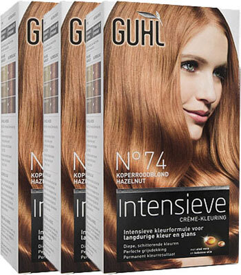 GUHL Haarverf Intensieve Creme-kleuring 74 Koperroodblond Voordeelverpakking