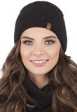 Vivisence Dames Wintermuts - Verlengd Model Met Sierlijke Breisteek Van Warme Garen Voor Aangenaam Draaggevoel - Betrouwbare Warmte En Comfort Tijdens Koude Winterdagen Voor Dagelijkse Stijl - Zwart
