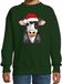 Bellatio Decorations Kersttrui / sweater boerderijdieren - kinderen - Koe - groen - kerstmuts - Kerstmis 152/164