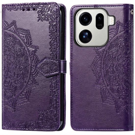 imoshion Hoesje - Geschikt voor Oppo Find X9 Pro - Mandala Bookcase - Paars