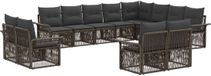 vidaXL Ensemble de bancs de jardin 12 personnes gris et gris foncé polyrotin