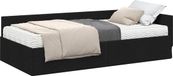 vidaXL Cadre de lit d'angle avec matelas - Noir - Tissu - 80 x 200 cm