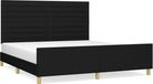 vidaXL Bedframe Stof Zwart 180x200 cm