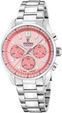 Festina F20753/4 Unisex Polshorloge Roze Wijzerplaat Staal Zilverkleurig