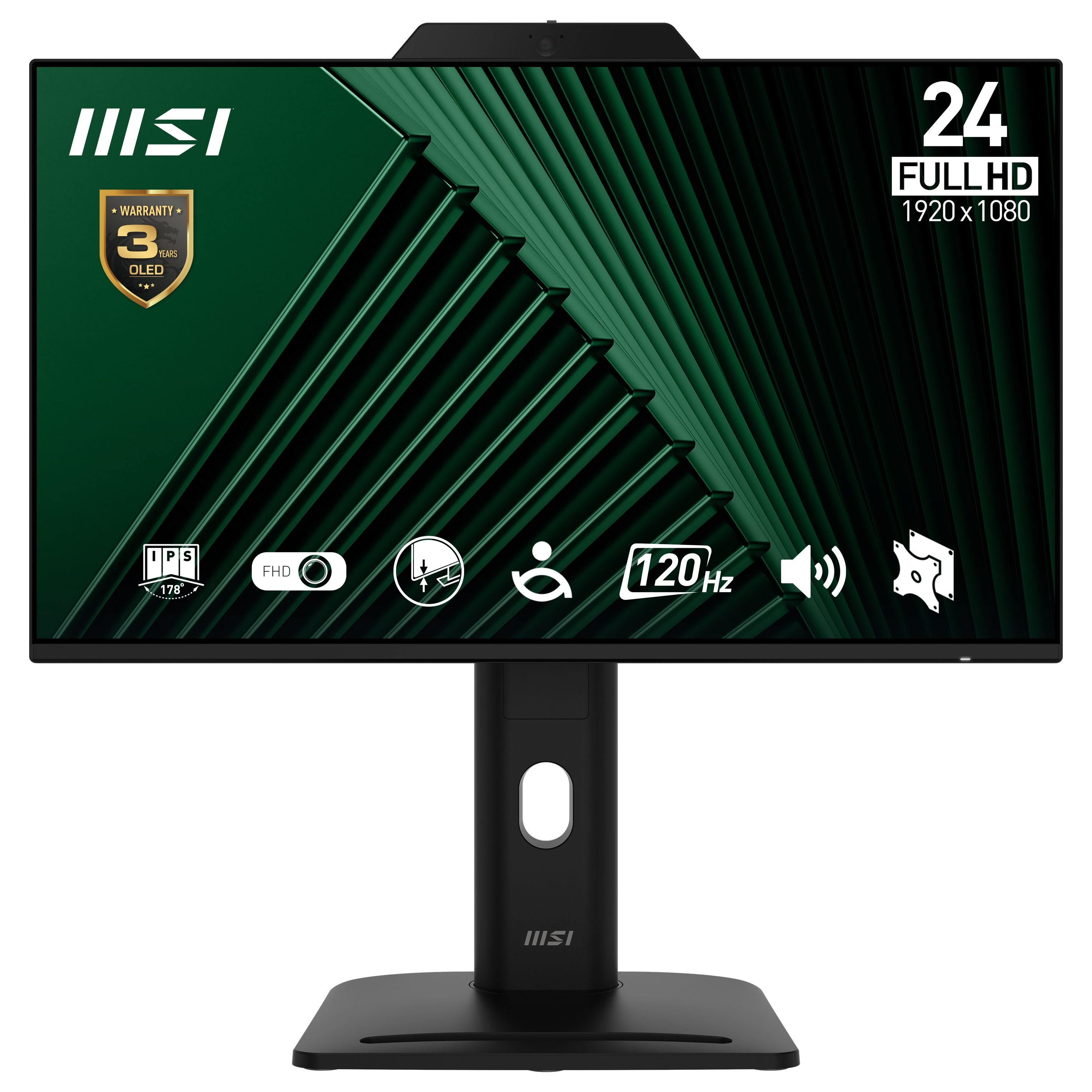 MSI Pro MP242PMG 23.8" Full HD IPS Monitor - 120Hz, Webcam, Adjustable