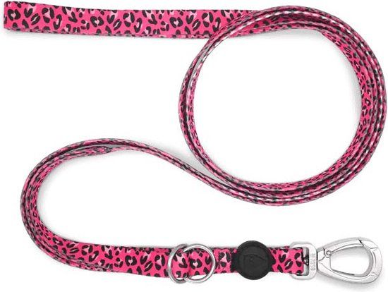 Morso Hondenriem Verstelbaar Gerecycled Bubble Leo Roze 75-230X1,5 cm