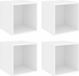 vidaXL Wandkasten 4 st 37x37x37 cm bewerkt hout wit