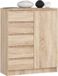 AKORD Furniture Factory Kommode K80 met 5 Lades en 1 Deur Sonoma Eik 80 x 97 x 35 cm