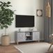 Maison Exclusive - Meuble TV avec pieds en bois massif, couleur béton, 103,5 x 35 x 50 cm
