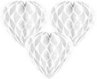 Merkloos / Sans marque Folat Bv Hangdecoratie hartje wit - 8x - papier - D30 cm - versiering - Valentijnsdag/bruiloft