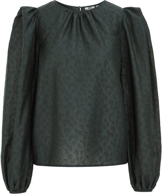 WE Fashion Dames jacquard blouse - Dark green - L - Women